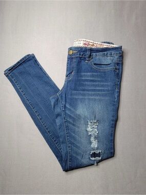 Hollister Medium Blue Distressed Skinny Jeans